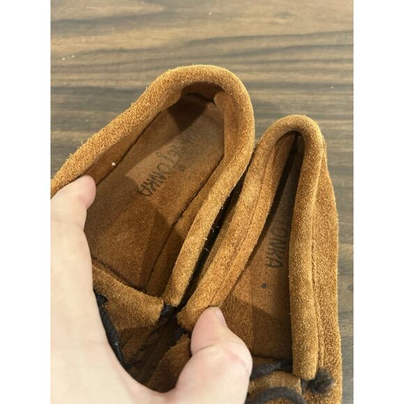 Minnetonka Moccasin Suede Leather Beaded Thunderbird Design Youth Girls Size 1 - Picture 7 of 8